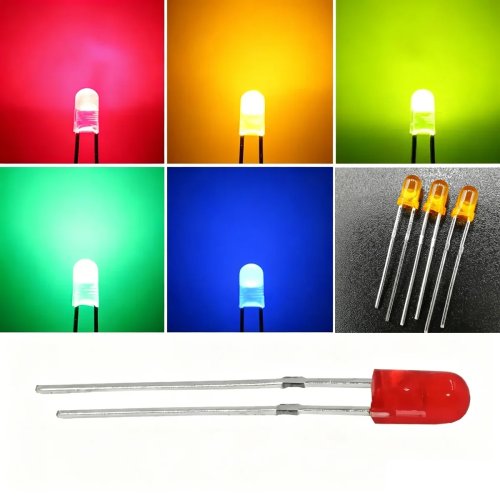 10 Pcs LED 3mm Warna Campur (Hijau, Oranye, Merah, Kuning, Biru) Diffused Super Terang