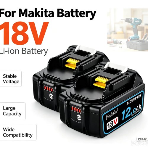 Batería Makita 18V 10Ah Alta Capacidad Reemplazo para BL1860 BL1850 Compatible con DHP483 DGA503 Paquete de Litio