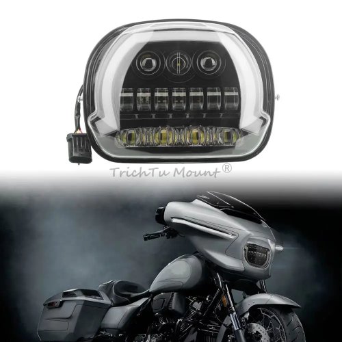 ハーレーツーリングストリートグライドCVO/SE FLHXSE 23-25およびFLHX/I 24-25用LEDフロントヘッドライト（ハイ/ロービーム） オートバイ部品