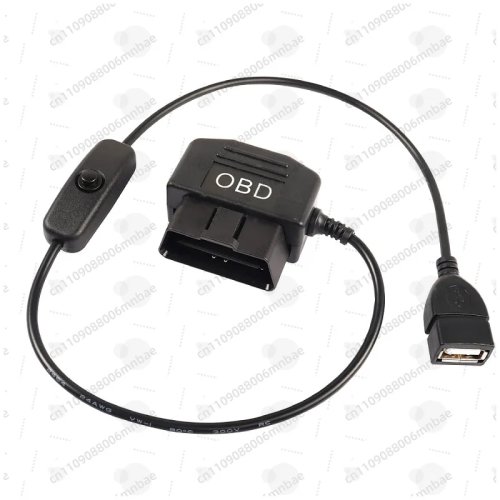 OLIVER用 OBD2からUSBへの5V 2A スイッチ付きUSBカーパワーケーブル