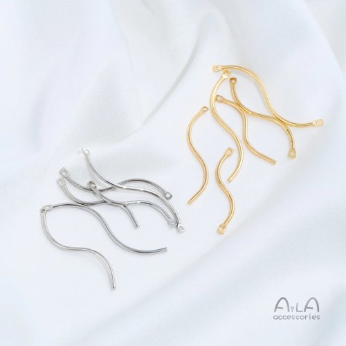 Conector de onda en forma de S chapado en oro 14K para bisutería DIY pulsera collar aretes