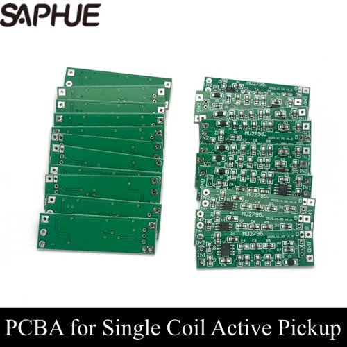 4 unidades de placa PCBA para captador single coil ativo, peças para guitarra elétrica, 50,2x15,7 mm