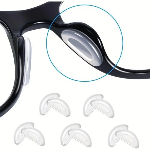 Almohadillas nasales adhesivas de silicona para gafas, antideslizantes, para gafas de sol, finas (2/5 pares)