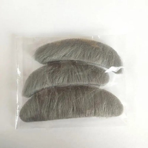 Conjunto de Bigode e Sobrancelhas Adesivos 39BD, Barba Falsa e Sobrancelhas Simuladas, Acessório de Fantasia de Velho para Festa de Halloween