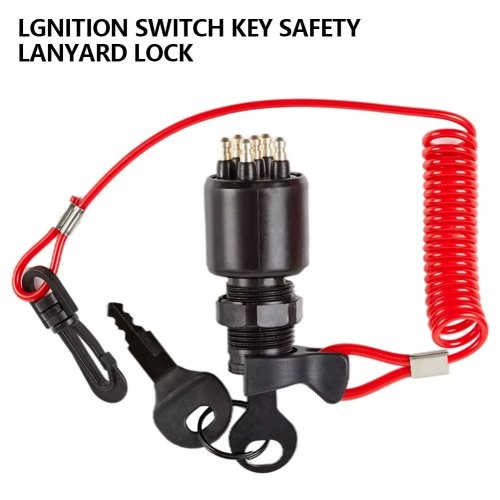Interruptor de ignição com chave e cabo de segurança para motor fora de borda Johnson Evinrude OMC BRP (desde 1996, 175974)