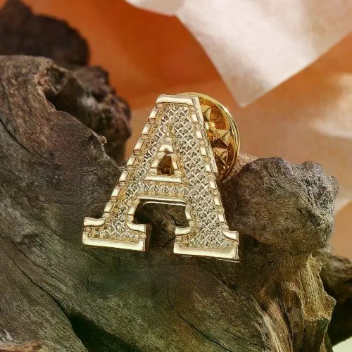 2 Pezzi Spilla Metallica Iniziali A-Z 26 Lettere, Spilla da Balza per Abito Camicia, Accessori Moda per Uomo e Donna