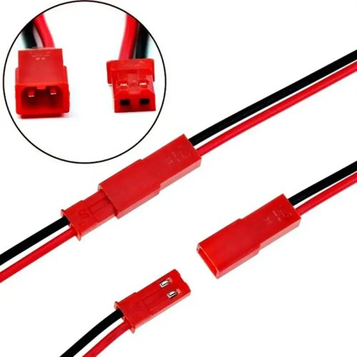 20 unidades Conector JST macho e fêmea, cabo de ficha, 2 pinos, terminais DIY