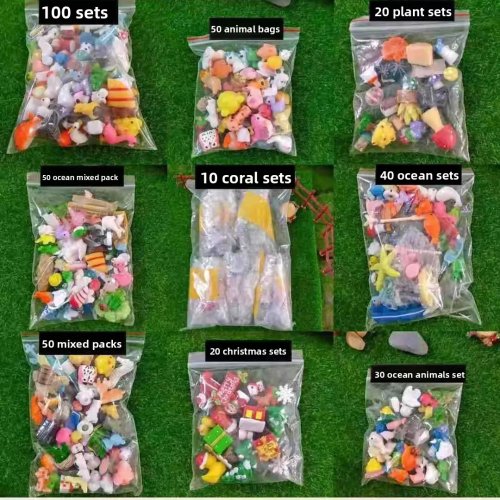 Set Creativo de Animales y Plantas en Miniatura de Resina para Jardín de Hadas, Terrario y Diorama