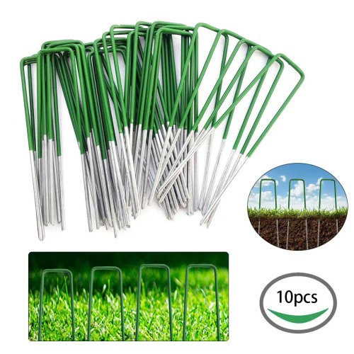 10pcs Paku U-Shaped Penjepit Rumput Tanaman Taman, Pasak Tenda Halaman yang Kuat