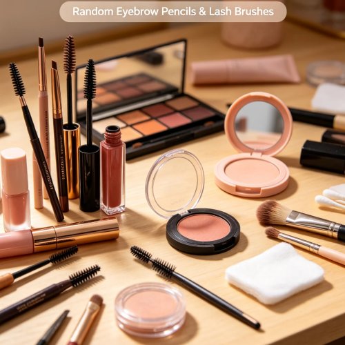 Mystery Makeup Box – Surprise Blind Box with Random Cosmetics (Eyebrow Pencil, Eyelash Brush, Lipstick)