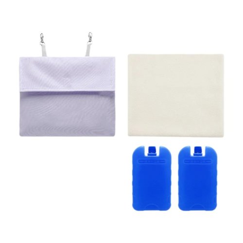 Bolsa de hielo reutilizable para jaula de mascotas - Enfriador colgante impermeable para animales pequeños, lavable y portátil