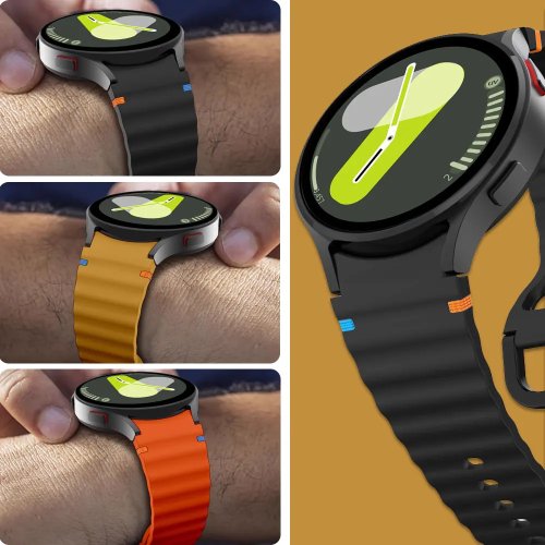 สายซิลิโคน sport สำหรับ Samsung Galaxy Watch 7/FE/5 Pro/6/4 Classic 44mm/40mm - สายสำรอง