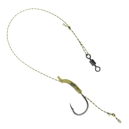 4 peças de montagens hair rig para pesca de carpa com anzóis curvos, isco boilie, topes de rig, aço inoxidável