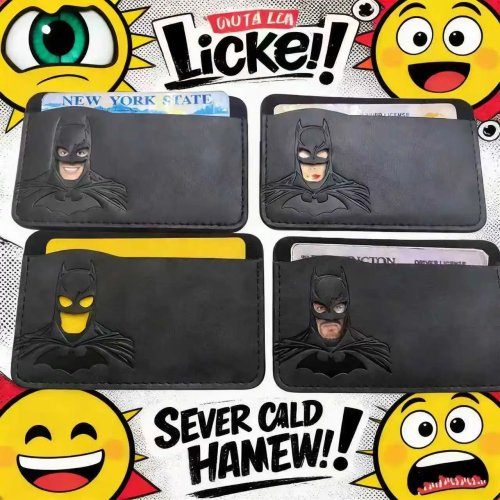 Cartera de viaje de piel personalizada con diseño de máscara de superhéroe, porta credenciales, regalo único para hombres y mujeres