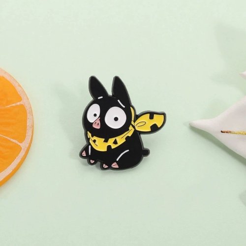 Broche de gato fofo com vestido floral - crachá de liga, broche de desenho animado para roupa