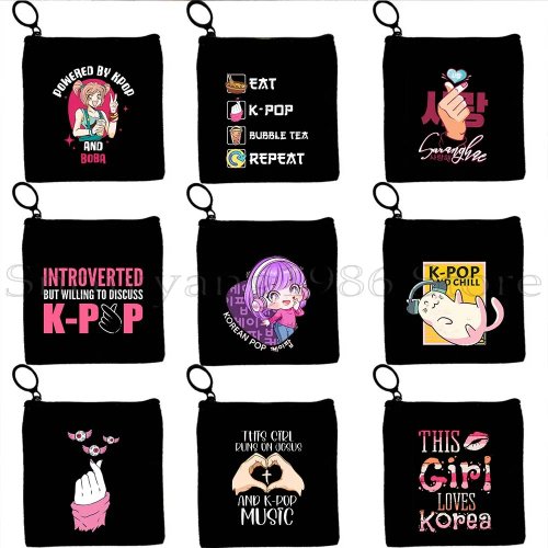 Ví đựng tiền xu canvas Kpop Kdrama, túi đựng chìa khóa, ví nhỏ, quà tặng cho fan Kpop