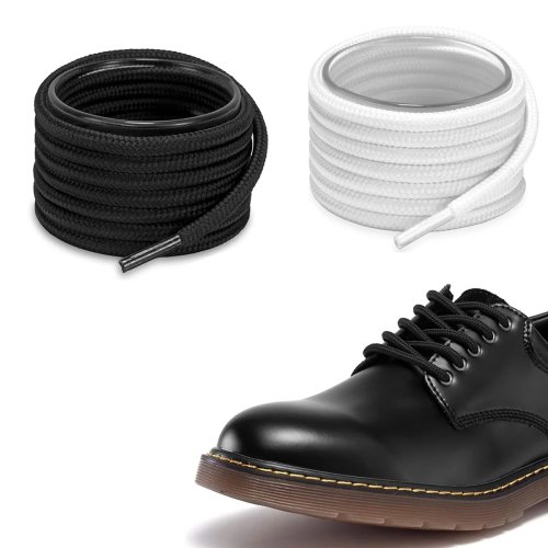 Cordones redondos negros para zapatillas, botas y zapatos deportivos