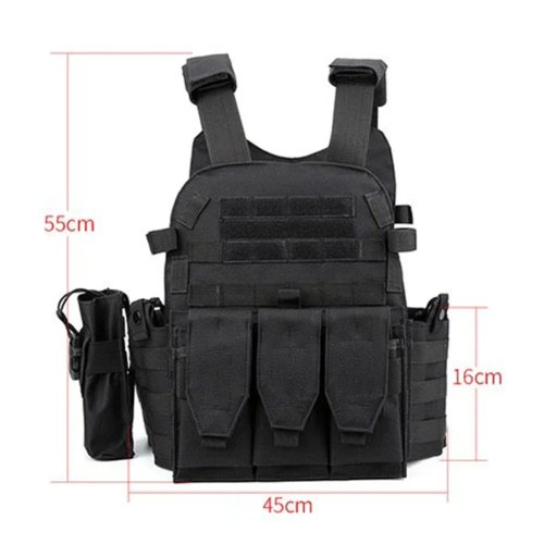 Chaleco táctico para hombre de nylon porta placas caza airsoft militar camuflaje combate