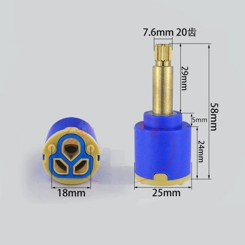 Cartucho de grifo 25mm, núcleo de válvula de cerámica y latón para agua caliente y fría