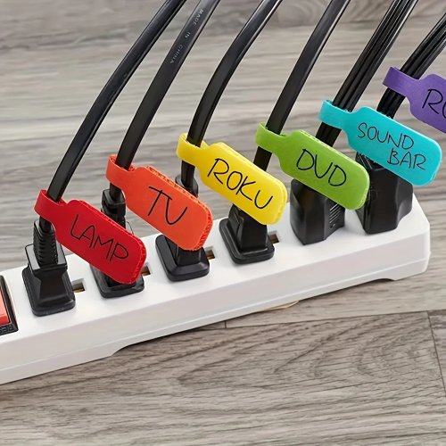 10/30/50pcs Strap Pengatur Kabel Tahan Air, Kode Warna, Dapat Dipakai Ulang untuk Kabel Data dan Charger, Rumah, Kantor, dan Perjalanan