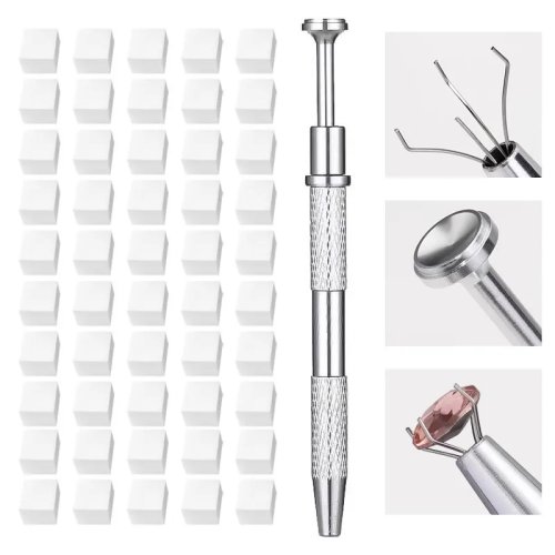 50pcs Nail Art Sponge Gradient Stamper Set, Manicure Tools with Gel Polish Color Gradient Brush, Glitter Powder, Dotting Pen