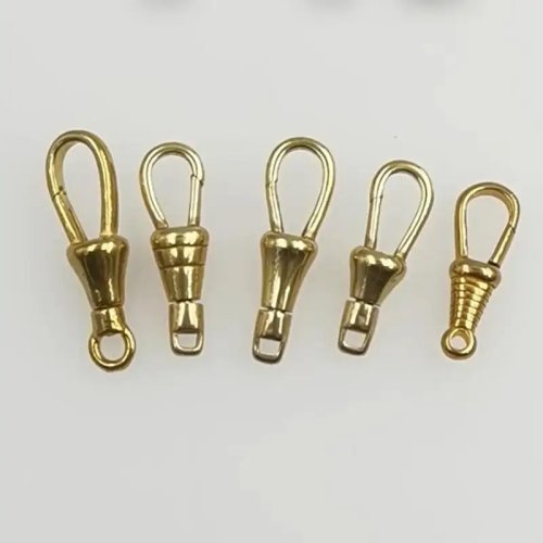 Brass Pocket Watch Chain with Swivel Clip and Spring Snap Hook, 30mm (1.2") Buckle, DIY Jewelry Findings with Pearls and Gems