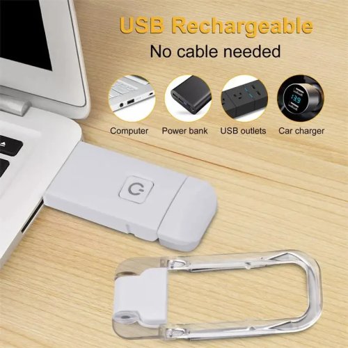 Mini Lampe de Lecture Clip LED, USB Rechargeable, Luminosité Réglable, Protection des Yeux, Lampe de Livre Portable