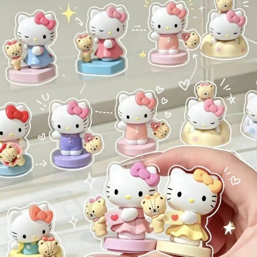 MOETCH Sanrio Hello Kitty Blind Box ฟิกเกอร์ลึกลับ ของเล่นน่ารัก สะสม