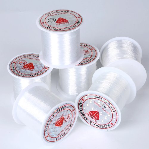 Fio de nylon transparente para contas, 0,2-0,6mm, 1 rolo, não elástico, para fazer bijuteria