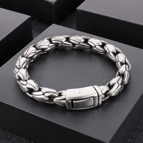 Vòng tay nam bằng thép không gỉ 10mm, mắt xích móng vuốt, phong cách punk, nặng, đánh bóng, trang sức thời trang Kalen