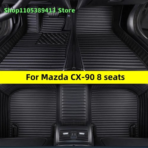 Maßgefertigte Leder-Fußmatten für Mazda CX-90 8-Sitzer 2023-2028