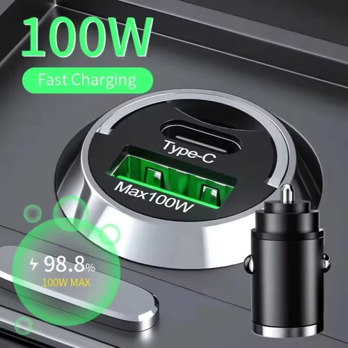 Мини автомобильное зарядное устройство 200W быстрая зарядка USB-C PD QC3.0 для iPhone Xiaomi Samsung Huawei