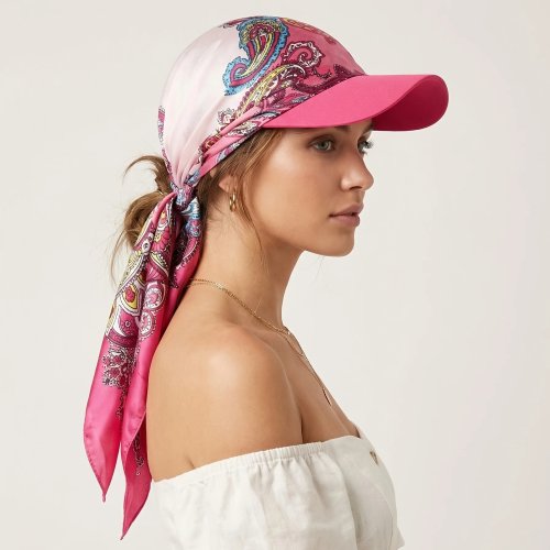 Women's Headscarf Sun Hat with Brim – Self-Tie, UV Protection, Beach & Chemo Cap