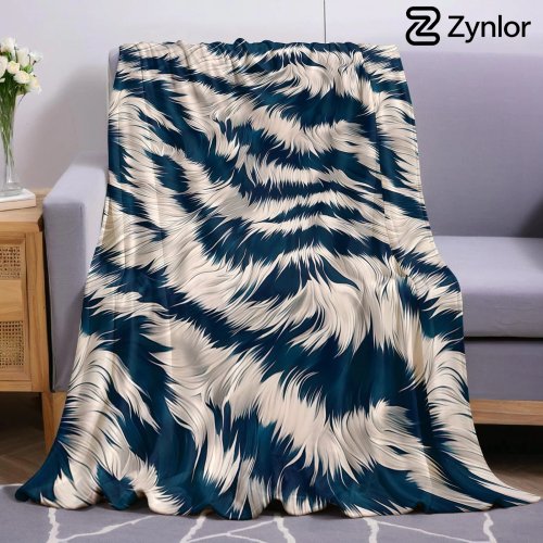 Zebra Stripe Anime Cartoon Flannel Throw Blanket – Soft Warm Decorative Blanket for Kids Bedroom, Sofa, Bed, Christmas, Office, Car