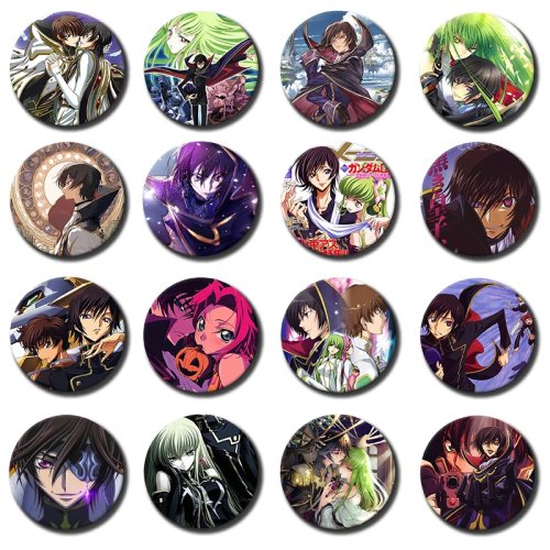 Przypinka 58mm Code Geass Lelouch C.C. Knight of Seven Cosplay Broszka Blaszana Anime