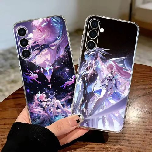 Casing HP D-Wuthering Waves A-Aemeaths untuk Samsung Galaxy A55 A06 A16 A26 A36 A56 A25 A35 A15 A54 A34, Cover Belakang Transparan