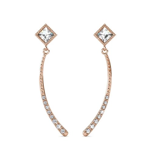 ต่างหู Daisini พร้อมคริสตัลสวารอฟสกี้ ดีไซน์เรขาคณิต เคลือบทอง 18k เครื่องประดับผู้หญิง