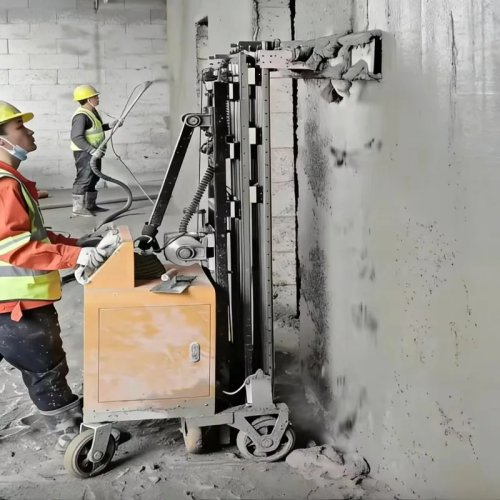 Macchina automatica per intonacare pareti, robot per malta cementizia, attrezzatura edile