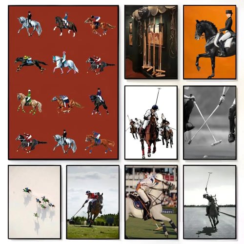 Affiche classique de course de chevaux - Mur de sport pour la maison et la chambre d'enfant