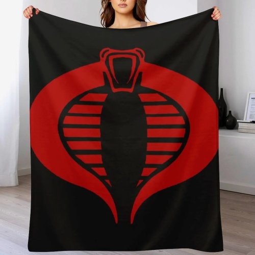 Manta Ligera con Logo Cobra de Gi Joe - Cálida y Acogedora para Sofá y Salón
