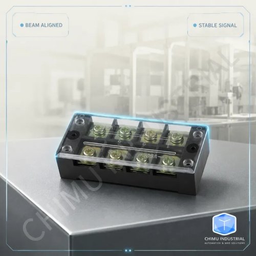 CHIMU INDUSTRIAL Listwa zaciskowa TB-4504, 4 pozycje, 45A, do rozdzielnicy, szafy sterowniczej, płyty okablowania DC