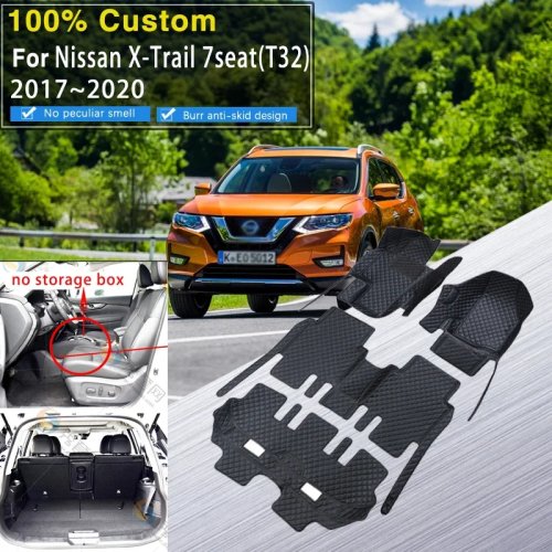 Alfombrillas para Nissan X-Trail T32 2017-2020 7 plazas Impermeables Accesorios Coche