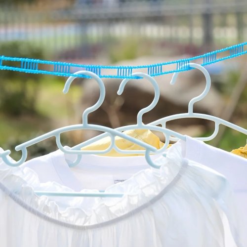 Corda para estender roupa de 5m, resistente às intempéries, reforçada e durável, para interior e exterior, sem furos