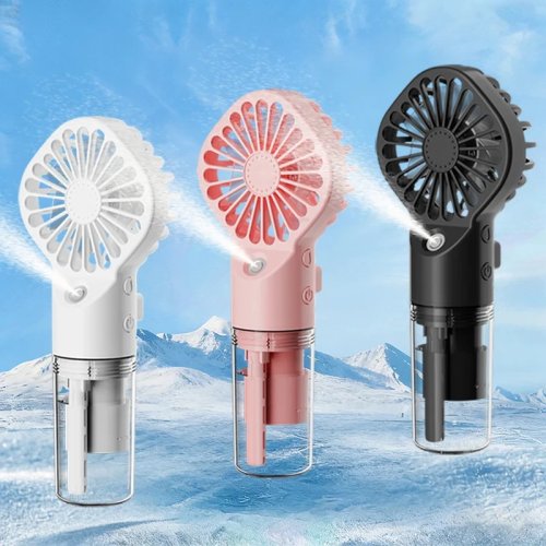 Ventilador de bolso USB recarregável com spray de água e humidificador