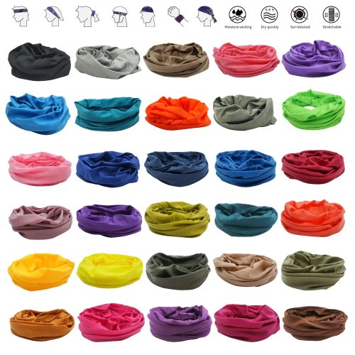 55 สี ผ้าคาดศีรษะอเนกประสงค์กลางแจ้ง – บันดาน่า ผ้าพันคอท่อ กันฝุ่นสำหรับตกปลาและกีฬา