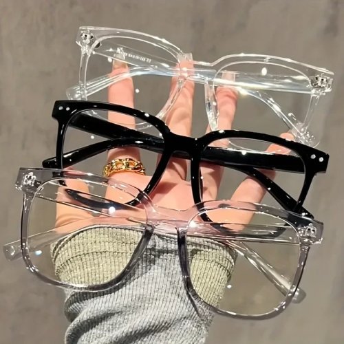 3er-Set Unisex Blaulichtblocker-Brille, quadratischer Rahmen - stylischer Campus-Look, schmeichelt dem Gesicht