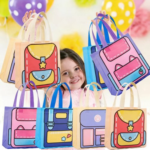 Bolsas de regalo para cumpleaños infantiles reutilizables - Bolsitas para snacks y dulces de tela no tejida (2/4/8 pzas)