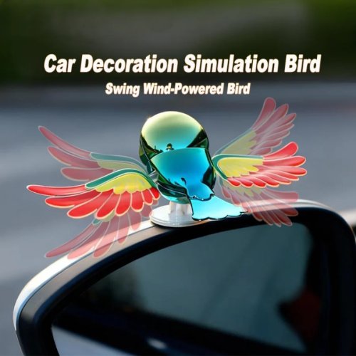 Decorazione auto uccello volante MOGGIC, ali che si muovono col vento, decorazione per auto, moto, bicicletta