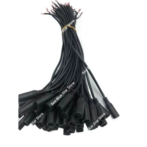 Câble DC femelle 5,5mm x 2,1mm pour adaptateur, double connecteur 2,5mm
