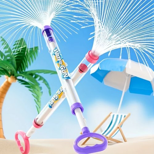 Pistola ad acqua con meccanismo a molla per bambini – Giochi d'acqua all'aperto per piscina e prato
